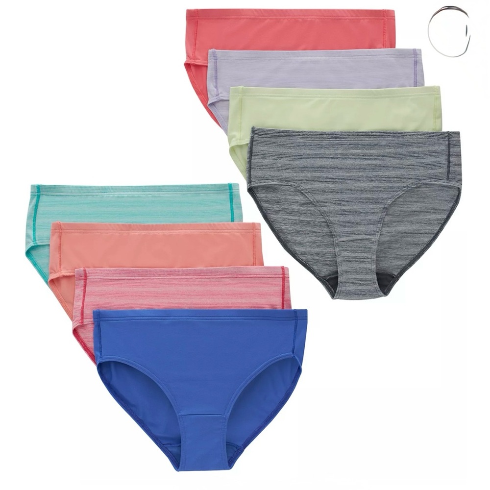 Girls Hanes® 8 Pack Ultimate Pure Comfort Microfiber Hipsters Underwear